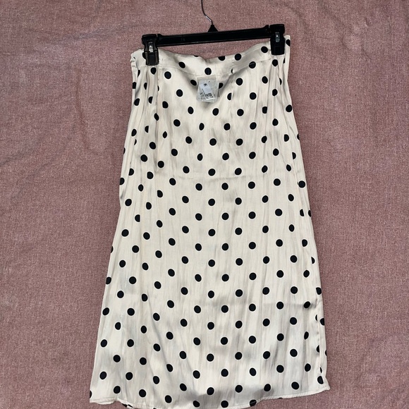 Reformation Cream and Black Polka Dot Midi Skirt - Picture 2 of 5